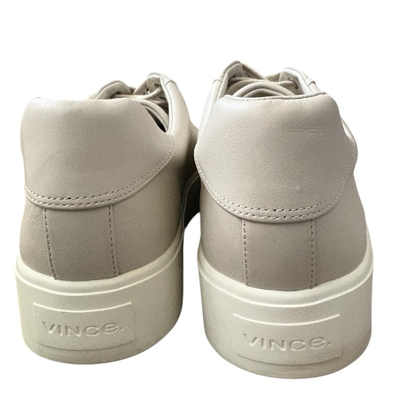 Vince Benfield Leather Platform Sneakers Off White Size 10